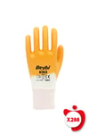 Beybi Kn3 Sarı Pamuk Nitril İş Eldiveni 10 Beden 12 Çift
