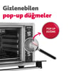 4559 İnox Gri 45 Lt Turbo Fan Mini/midi Fırın - 6 Fonksiyon, Dijital Ekran, Pop-up Düğme,yoğurt Yapm