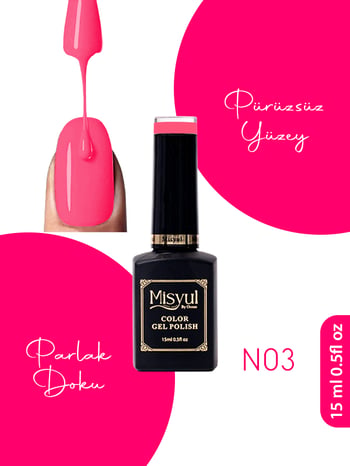 Misyul Uv Led Kalıcı Oje Nail Art 15 Ml Neon Serisi N03