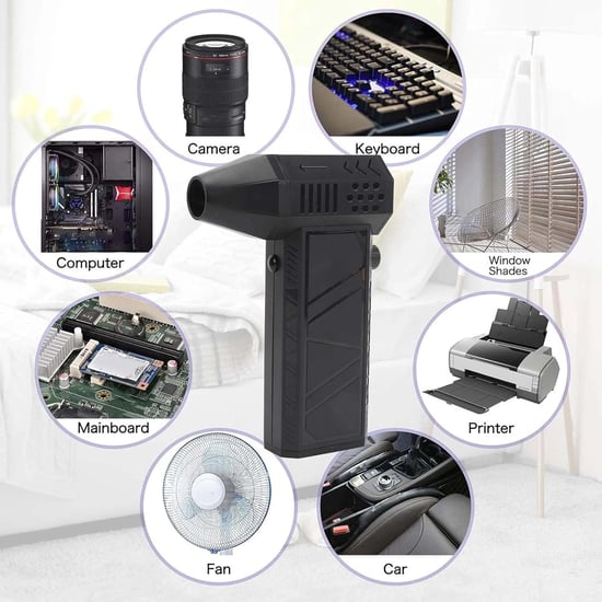 X10 Violent Turbo Fan Hava Tabancası Çantalı, Multi-function Şarjlı Hava Tabancası 6 Ek Parça