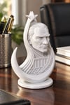 Ay Yıldızlı Atatürk Figürlü Dekoratif Mini Biblo Beyaz
