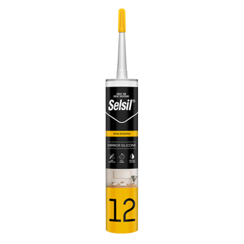 Selsil 12 Code-2432 ( Ayna Montaj ) Silikonu Clear ( Şeffaf ) 280ml
