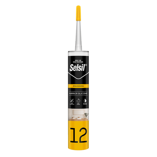 Selsil 12 Code-2432 ( Ayna Montaj ) Silikonu Clear ( Şeffaf ) 280ml