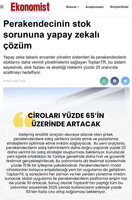 Perakendecinin stok sorununa yapay zekalı çözüm