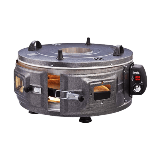Akel Af-220 Gross Yuvarlak Davul Fırın Standart ( Ayarlanabilir Termostat = 50°c-320°c )( 1300w & 53cm )( Alüminyum Tepsi )( Ön & Üst Gözetleme Camı )