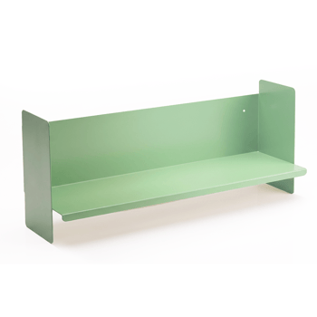 Yeşil Metal Duvar Rafı - Masa Üstü Kitaplık ve Çok Amaçlı Ofis Düzenleyici 21x70 Cm