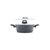 Gab Çırağan ( Gri ) ( 7 Parça ) Granit Tencere & Tava Seti ( 20-24cm Derin & 27cm Basık Cam Kapak Tencere & 26cm Tava)