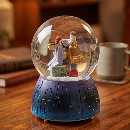 Buffer® Pilli İşıklı Müzikli Kar Küresi–valizli Sevgili Çift Figürlü Eğlenceli Masaüstü Biblo, Led A