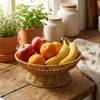 BUFFER® 28 cm Plastik Rattan Servis Çanağı – Doğal Hasır Görünümlü Dekoratif Meyve, Ekmek ve Sunum K
