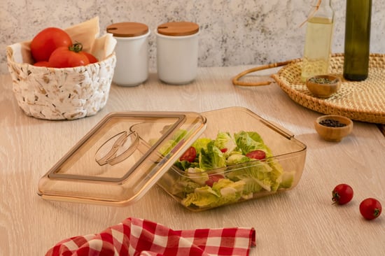 Furkan Kare Contalı Saklama Kabı Kristal 2 Litre