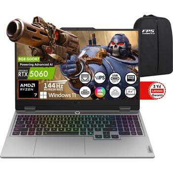 Lenovo Loq 15ahp10 Amd Ryzen 7 250 Rtx5060 100w 64gb Ram 4tb Ssd 15.6" Fhd Ips 144hz W11 83jg008utr