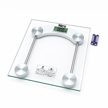 İ11-025 ( Dijital & Pilli ) ( Kare ) Cam Banyo Baskül Terazi Tartı ( Lcd Ekran ) ( 180kg/0.1g ) ( 30x30cm )