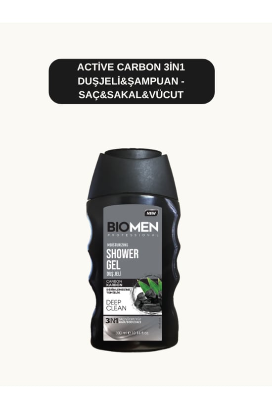 Active Carbon 3in1 Duşjeli&şampuan - Saç&sakal&vücut 300 Ml