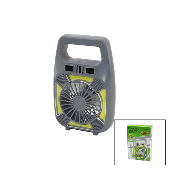 Gold Silver Gs-265 (2in1=mini Fan & Fener) (usb Şarj) (2 Kademe Hız) (lamba=4 Fonksiyon & 10w) (su Geçirmez)(taşıma Kulp) Mini Vantilatör