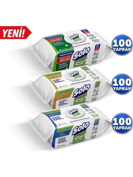 Solo Yüzey Temizleme Havlusu Karma Set 3'lü 300 Yaprak