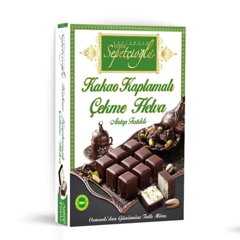 Kastamonu Meşhur Sepetçioğlu Kakao Kaplamalı Antep Fıstıklı Çekme Helva 320g