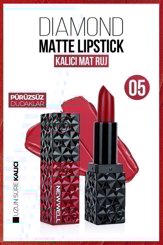 New Well Diamond Matte Lipstick 05| Gün Boyu Kalıcı