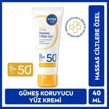 Nsun Yüz Kremi Uv Koruyucu Hassas Cilt Spf+50 40ml