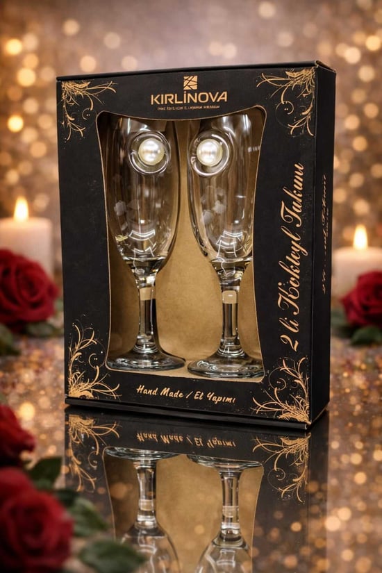 Kirlinova İnci Detaylı Kokteyl Kadehi 2 Li (kahve Yanı Su/kokteyl Bardak) 190 Ml