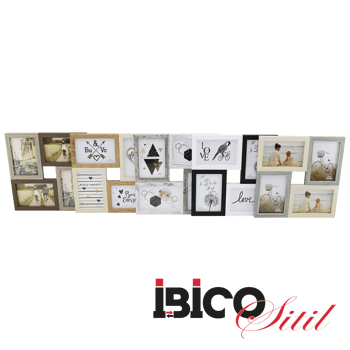 İ12-036 ( 4lü & Birleşik ) (iki Renk Mix Çerçeve) (aile Foto) Ahşap Resim Çerçeve ( 4"x6" & 10x15cm )