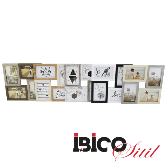 İ12-036 ( 4lü & Birleşik ) (iki Renk Mix Çerçeve) (aile Foto) Ahşap Resim Çerçeve ( 4"x6" & 10x15cm )