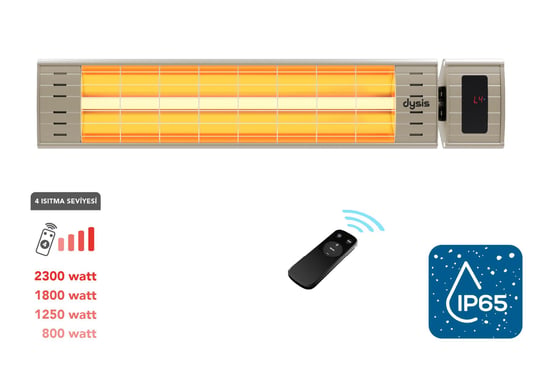 Art Plus Karbon Serisi Ip65 Suya-toza Dayanıklı 2300 W Bej Uzaktan Kumandalı İç/dış Mekan Isıtıcı
