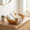BUFFER® Çiçek Model Çift Renkli Plastik Rattan Ekmek ve Meyve Sepeti - Çok Amaçlı Banyo ve Mutfak Dü