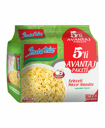 İndomie Hazır Noodle 375 Gr 5'li Paket Sebzeli