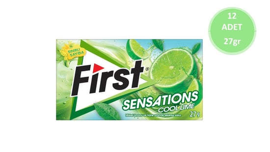 First Sensations Cool Lime Aromalı Sakız 27gr-12 Adet