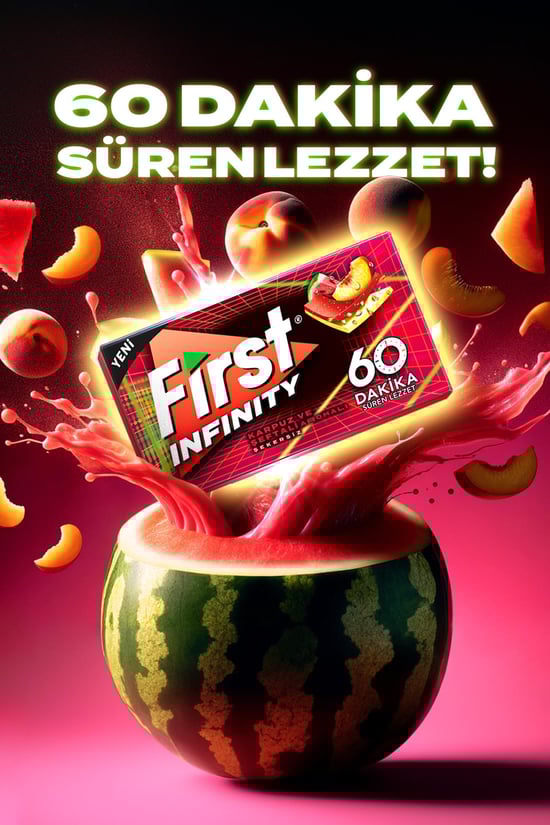 First İnfinity 60 Dk Karpuz&şeftali Aromalı Sakız 27 Gr - 12 Adet