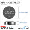 Maxycell 48 Adet Ag13 Lr44 1,5 V Maxycell Düğme Pil