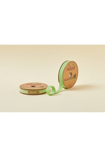 Biye Ekoseli Katlı E05 Yeşil 2 Cm 25 Metre %65 Koton %35 Polyester