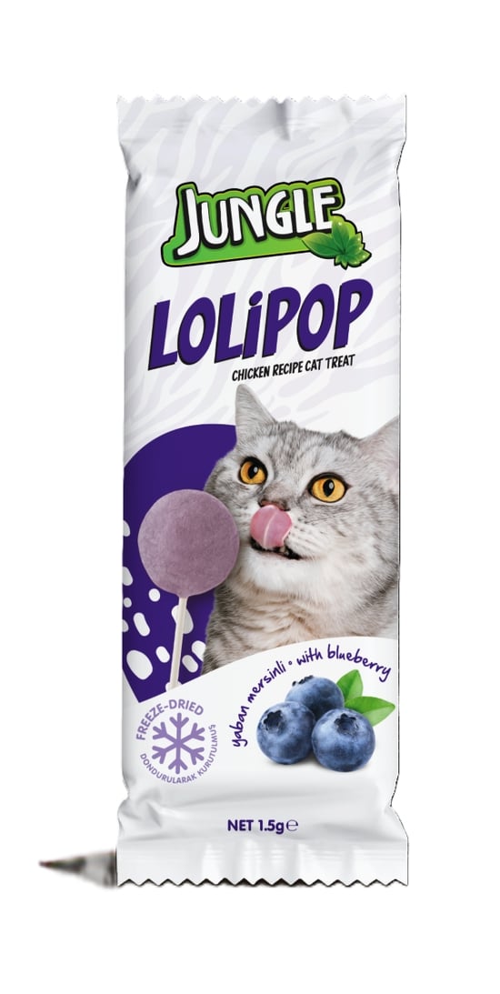 Jungle Kedi Lolipop Yaban Mersinli 1,5 Gr