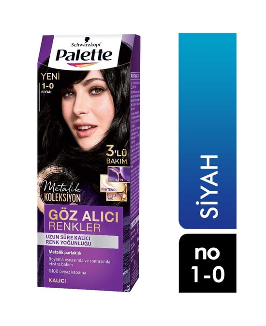 Palette Göz Alıcı Renkler Saç Boyası Siyah 1-0