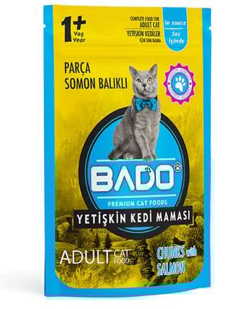 Bado Yaş Mama Yetişkin Kedi Maması 85 gr Somon Balıklı