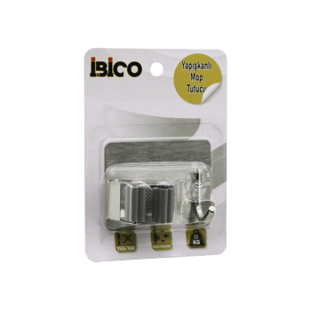 İnura Global İbico İ13-066 ( 2in1 ) ( Metal ) ( Mop Sap Tutucu & Askı ) ( Yapışkanlı Montaj=metal Plaka ) ( 10kg. Taşıma )