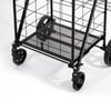 4 Tekerlekli 80 L Katlanabilir Kılıflı Pazar Arabası – 360° Dönebilen Metal İskeletli Siyah Alışveriş Arabası