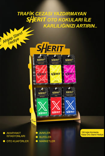 Sherit Stand Hediyeli 150 Adet Oto Araç Kokusu