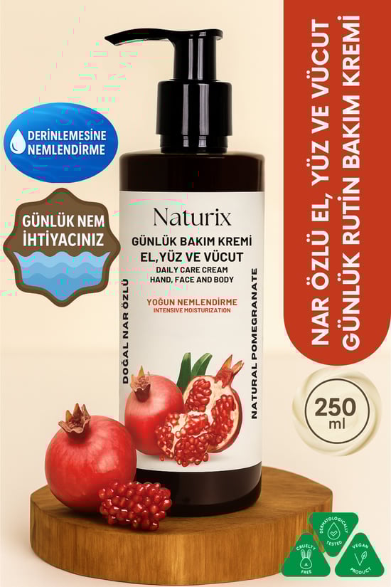 Naturix Nar Özlü El  Yüz Ve Vücut Bakım Kremi 250 ml