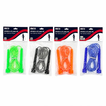 İ19-016 Atlama İpi Pvc ( Plastik Tutacak ) ( Renkli İp )