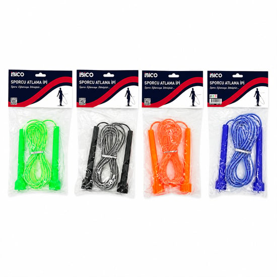 İ19-016 Atlama İpi Pvc ( Plastik Tutacak ) ( Renkli İp )