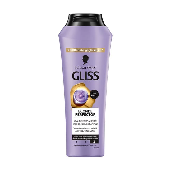 Gliss Blonde Perfector Turunculaşma Karşıtı Onarıcı Şampuan Peptit ve Yaban Mersini Özü ile 250 ml