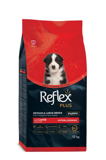 Reflex Plus Hipoalerjenik Kuzu Etli Orta ve Büyük Irk Yavru Köpek Maması 12 Kg