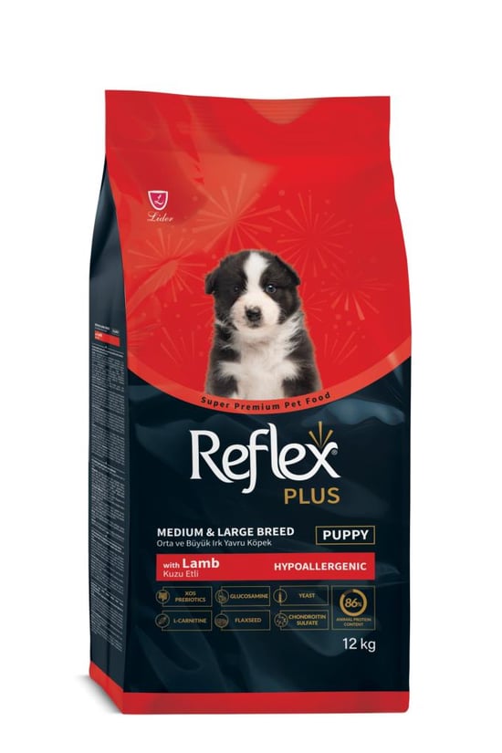 Reflex Plus Hipoalerjenik Kuzu Etli Orta ve Büyük Irk Yavru Köpek Maması 12 Kg