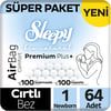 Sleepy Bio Natural Premium Plus Airbag Comfort 1 Numara Newborn 64'lü Bebek Bezi