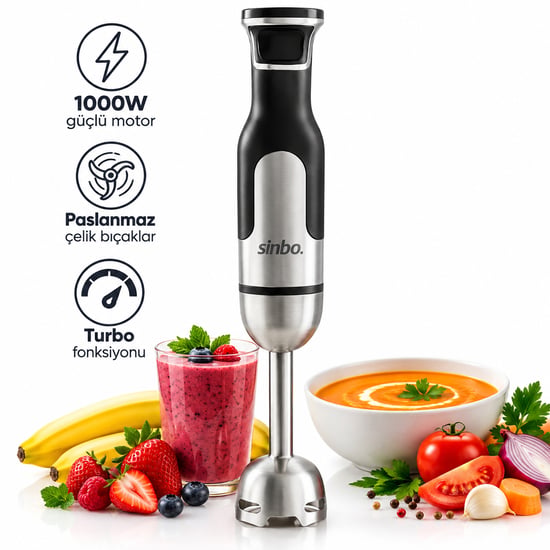 Sinbo Shb-7512 ( Çubuk ) El Blender ( Çelik Uçlu ) ( Dc Motor & 1000w )