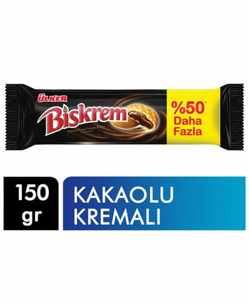 Ülker Biskrem Bisküvi 150 Gr Büyük Boy X 18'li Paket Kakolu Kremalı