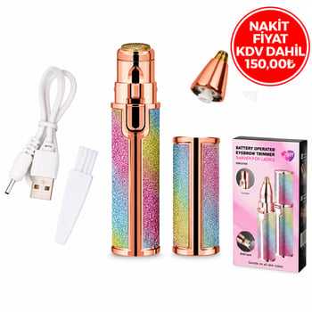 Battery Operated K-13 Hx-203a-b ( 2in1 Başlı & Simli & Ruj Model & Usb Şarjlı ) Yanak & Burun Kıl Tüy Alma Makinesi