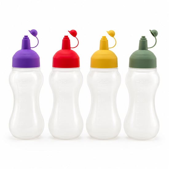 Rotto Rt-112 ( 450ml ) ( Yağdanlık & Sosluk ) (şeffaf & Plastik Şişe ) (renkli Kapak) (ölçekli) (ketçap & Mayonez)