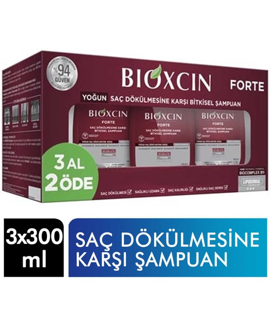 Bioxcin Forte 3 Al 2 Öde Paketi Saç Şampuanı 3x300 Ml